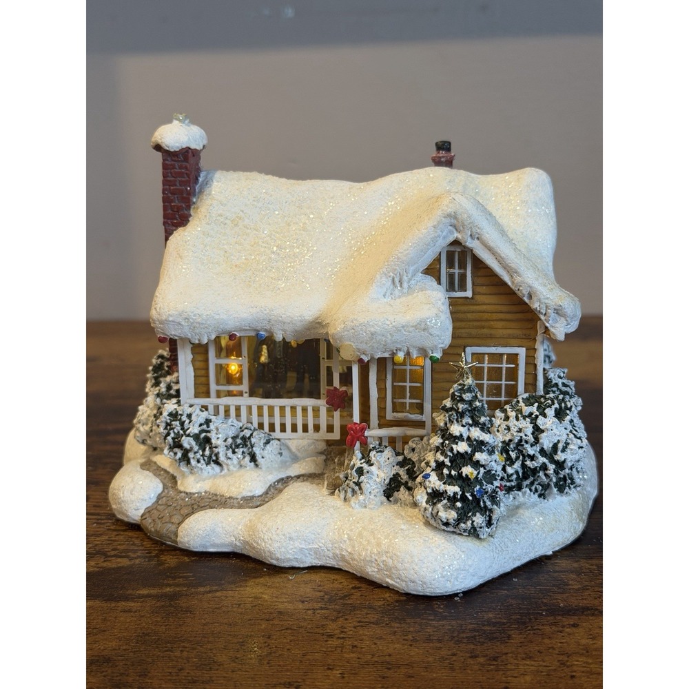 Thomas Kinkade Childhood Home 2008 Teleflora Lighted Christmas Cottage